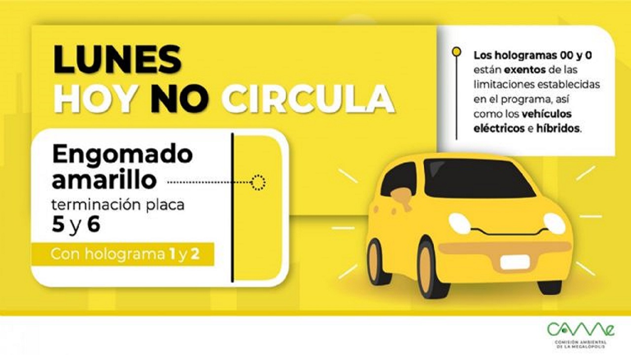 ¡Atento! Hoy No Circula aplica para engomado amarillo La Octava