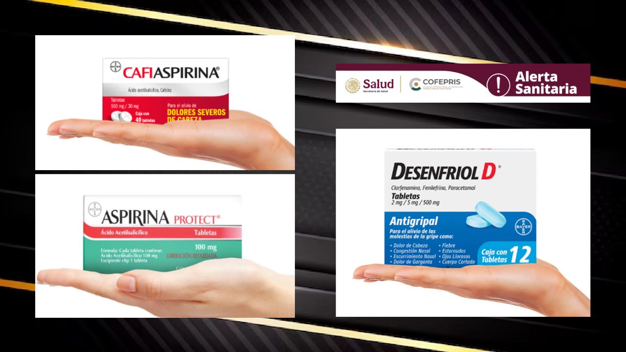 ¡Alerta! Por la falsificación de Cafiaspirina, Desenfriol D y Aspirina Protec