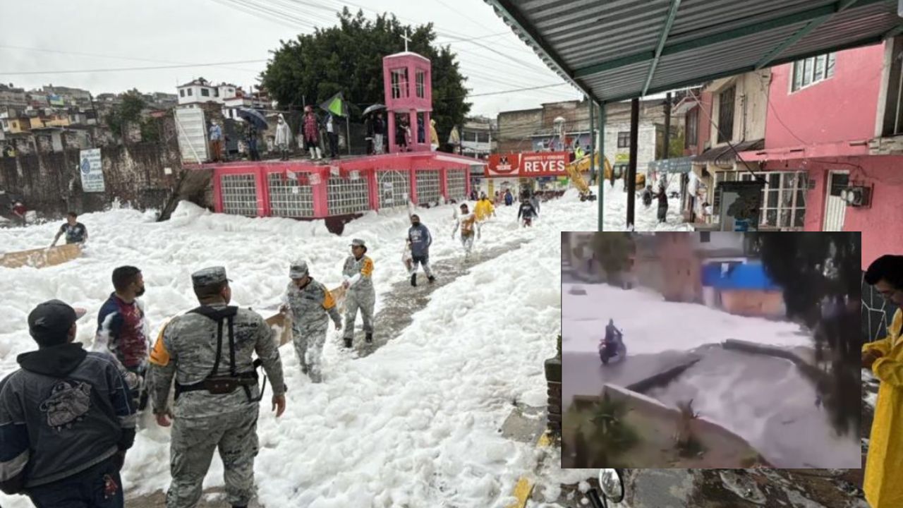 Se desborda presa Los Cuartos en Naucalpan