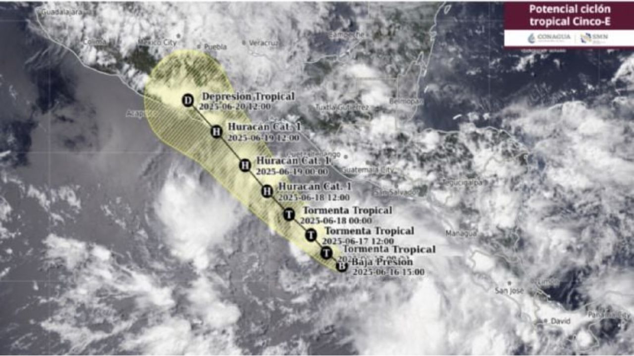 Potencial Ciclón Tropical Cinco-E se convertirá en Tormenta Tropical Erik