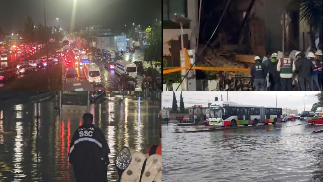 Colapsa ZMVM por las intensas lluvias