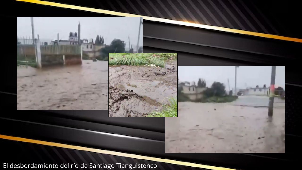 Río desbordado afecta viviendas en Edomex