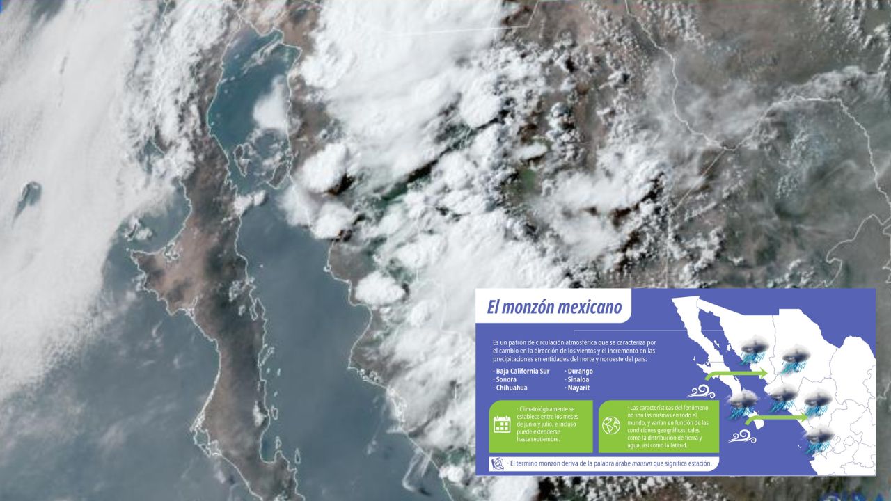 ¡Precaución! Monzón mexicano dejará lluvias intensas