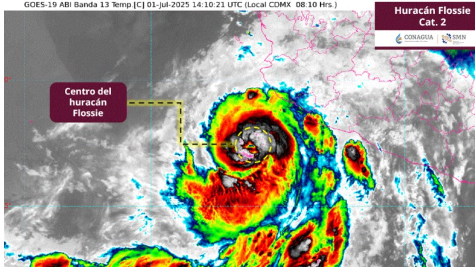 Flossie se intensifica a huracán categoría 2