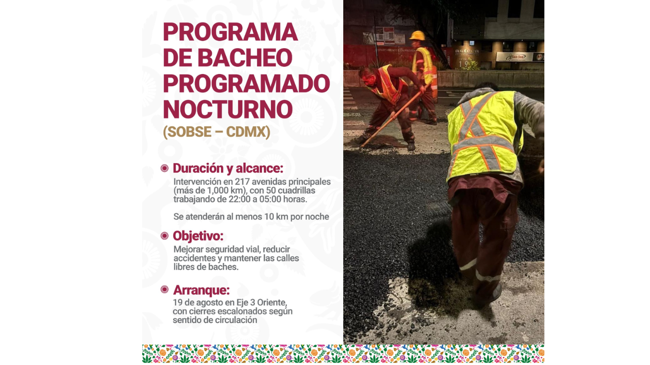 Atención hay cierre en Eje 3 Oriente por bacheo 