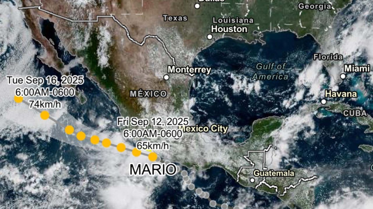 Tormenta tropical Mario se intensifica frente a BCS