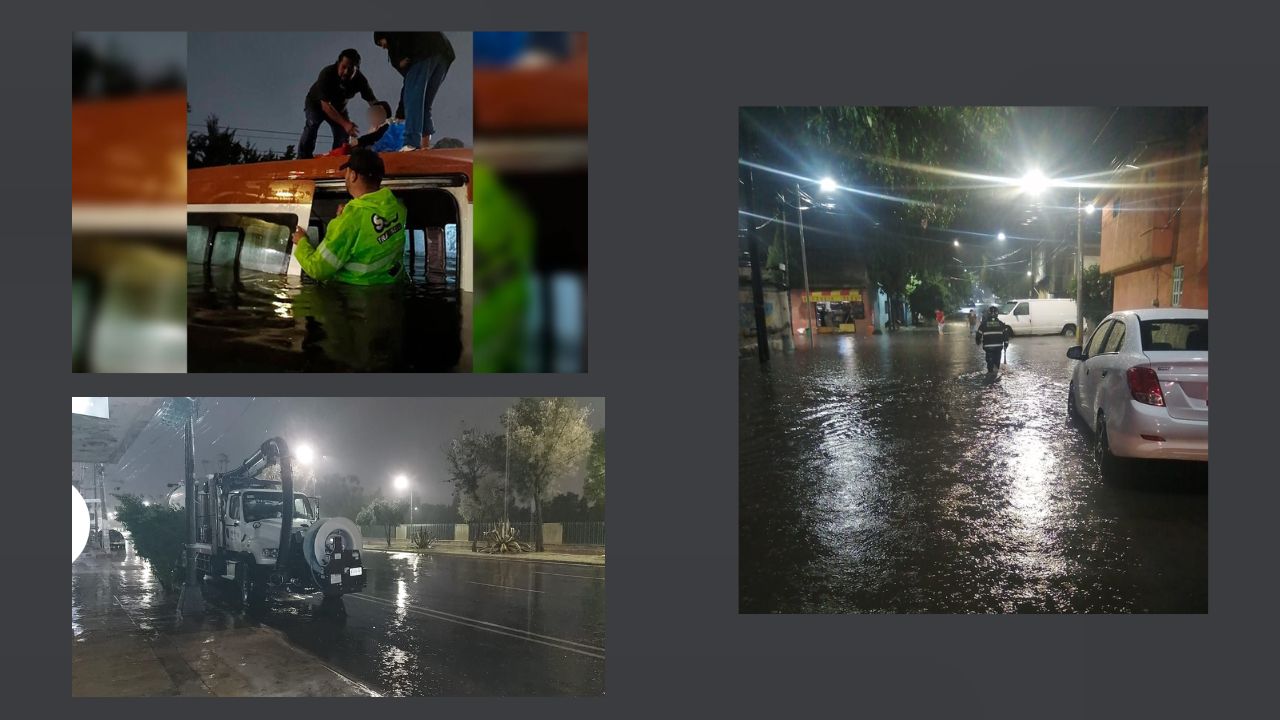 Lluvias dejan graves inundaciones en Edomex y CDMX
