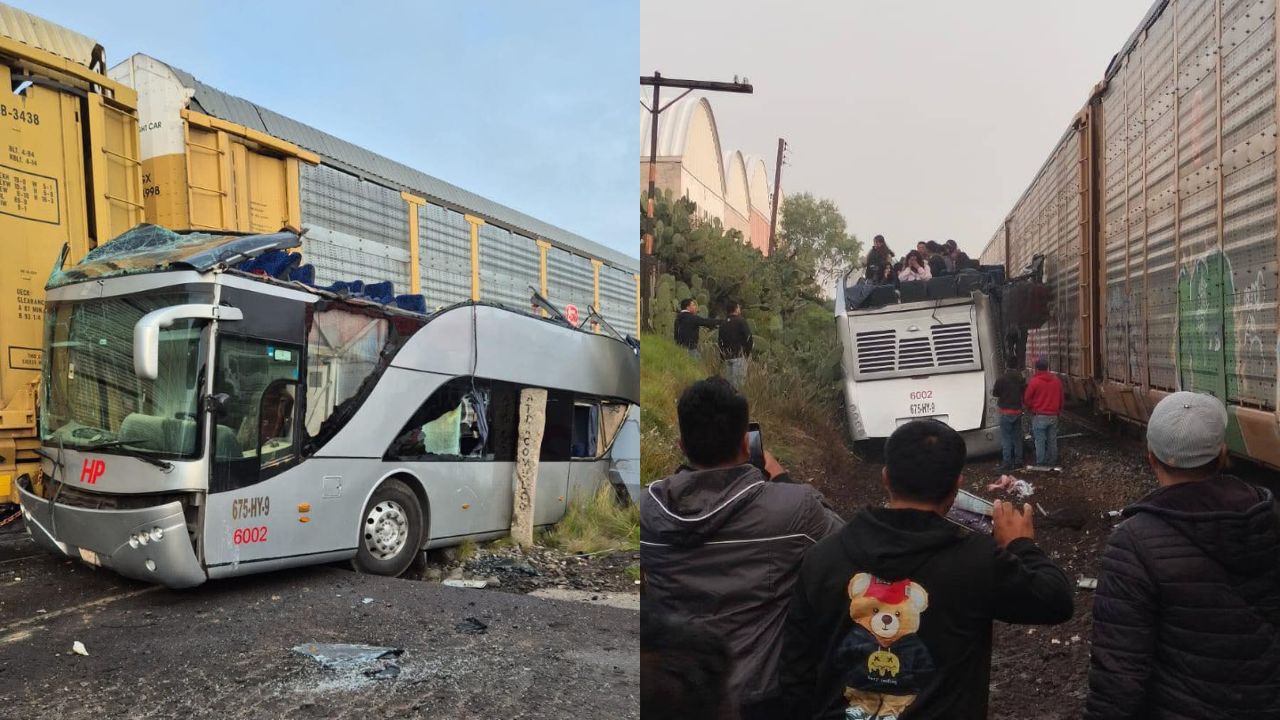 Tren embiste autobús en Atlacomulco, Edomex