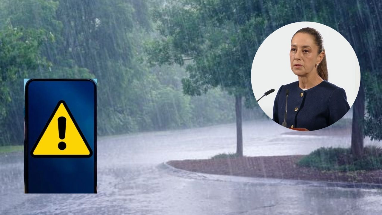 Sheinbaum busca que a través de celulares se alerta sobre fuertes  lluvias