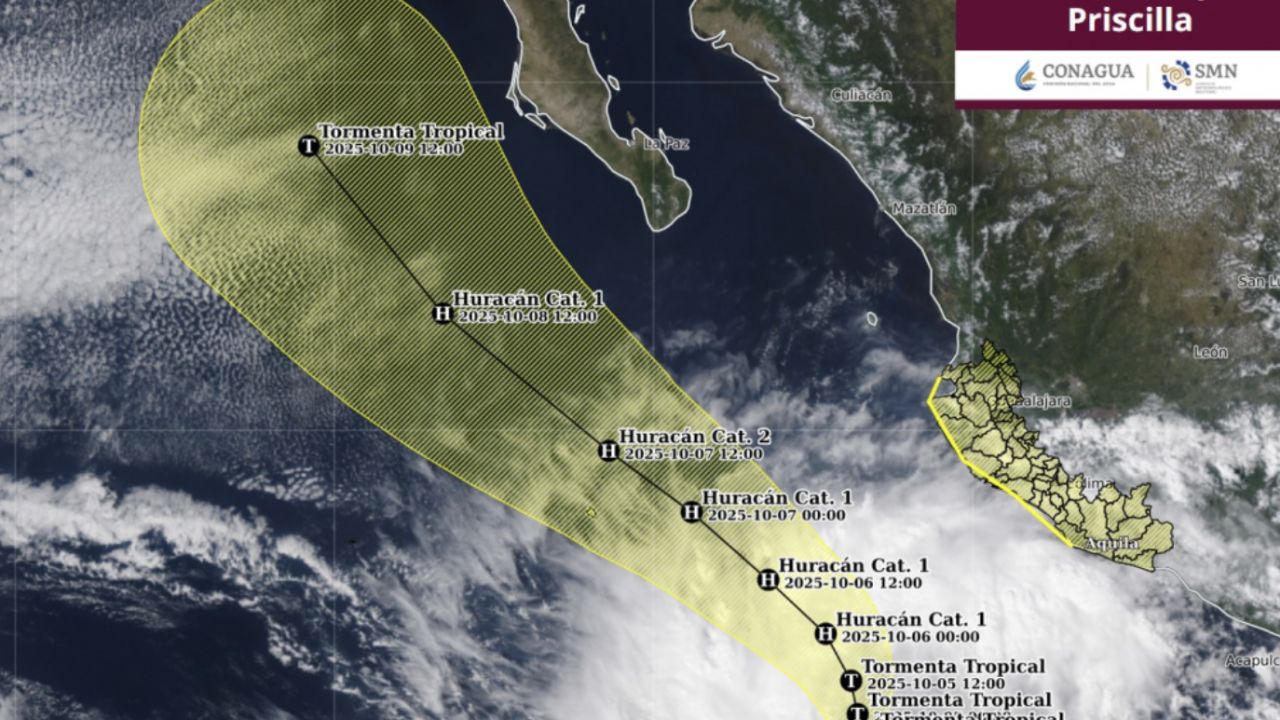 Alertan por lluvias y vientos fuertes por tormenta Priscilla