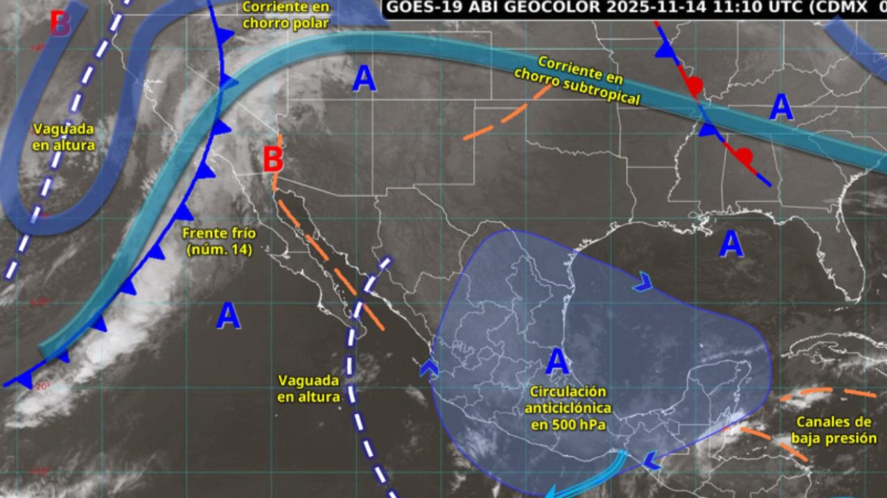 Frente frío 14 traerá lluvias y descenso de temperatura