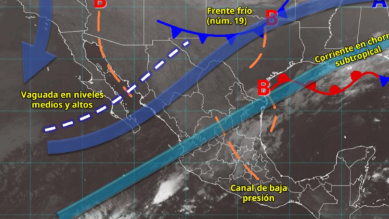 Frente frío 19 provoca lluvias en el sureste de México