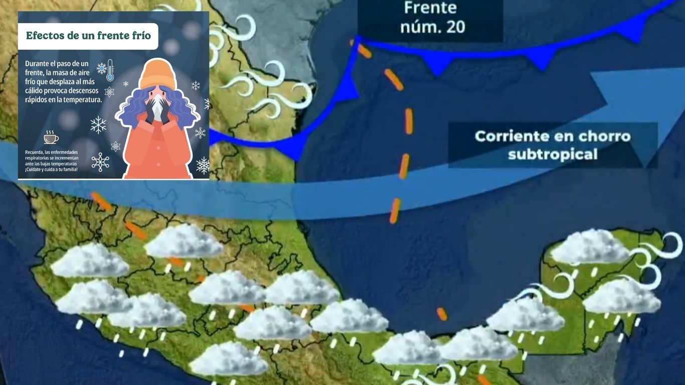 ¡Frente Frío 20 llega con lluvias y hasta 5°C en CDMX!  