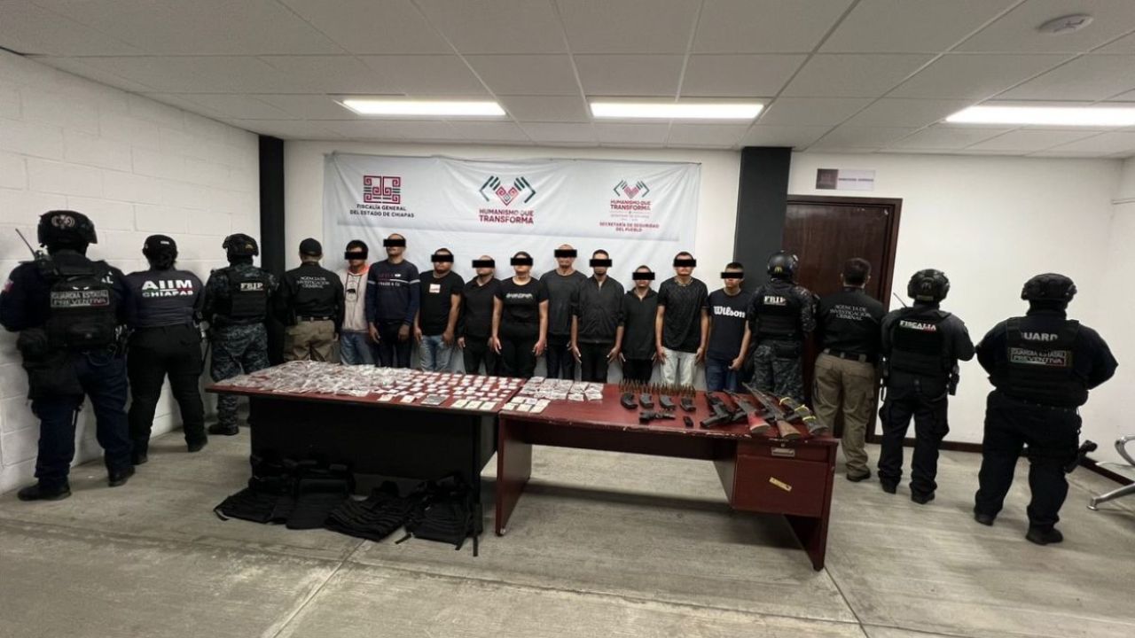 Detienen a 12 presuntos integrantes del CJNG en Chiapas
