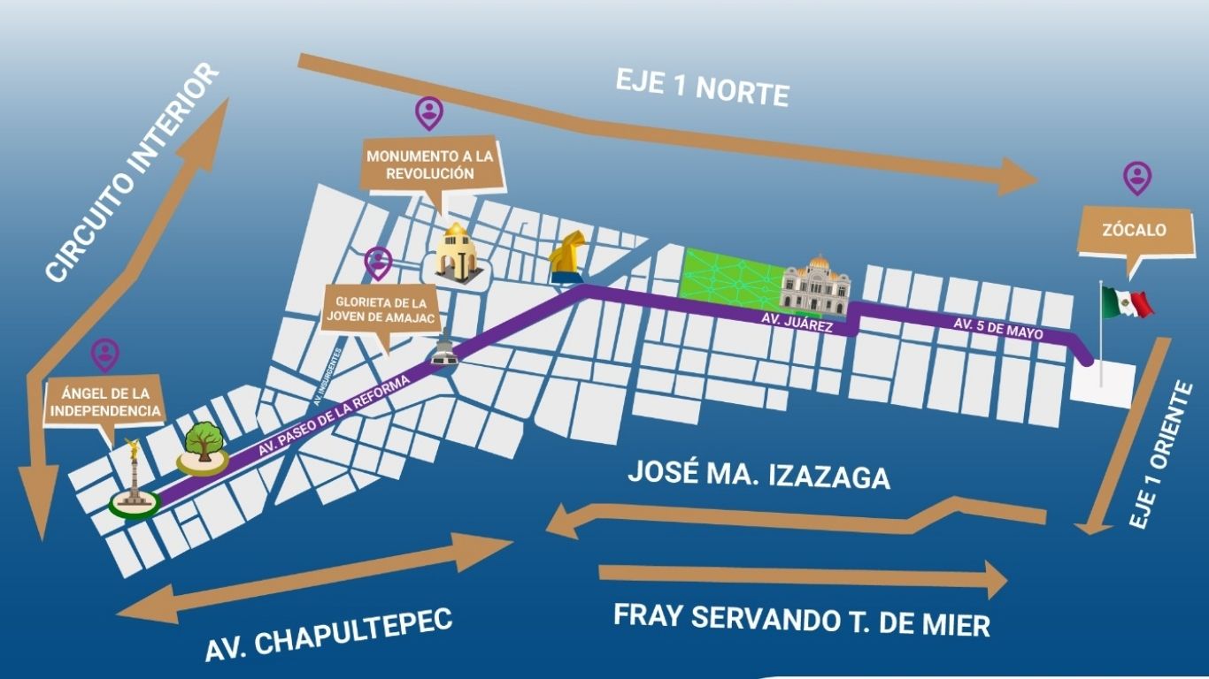 ¡Prepárate! Cierres en Reforma y Centro por marcha del 8M