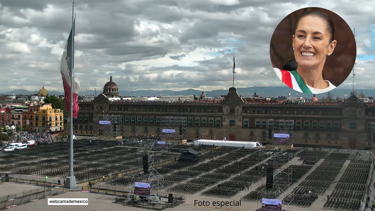 Todo listo en el Zócalo para el primer informe de Sheinbaum