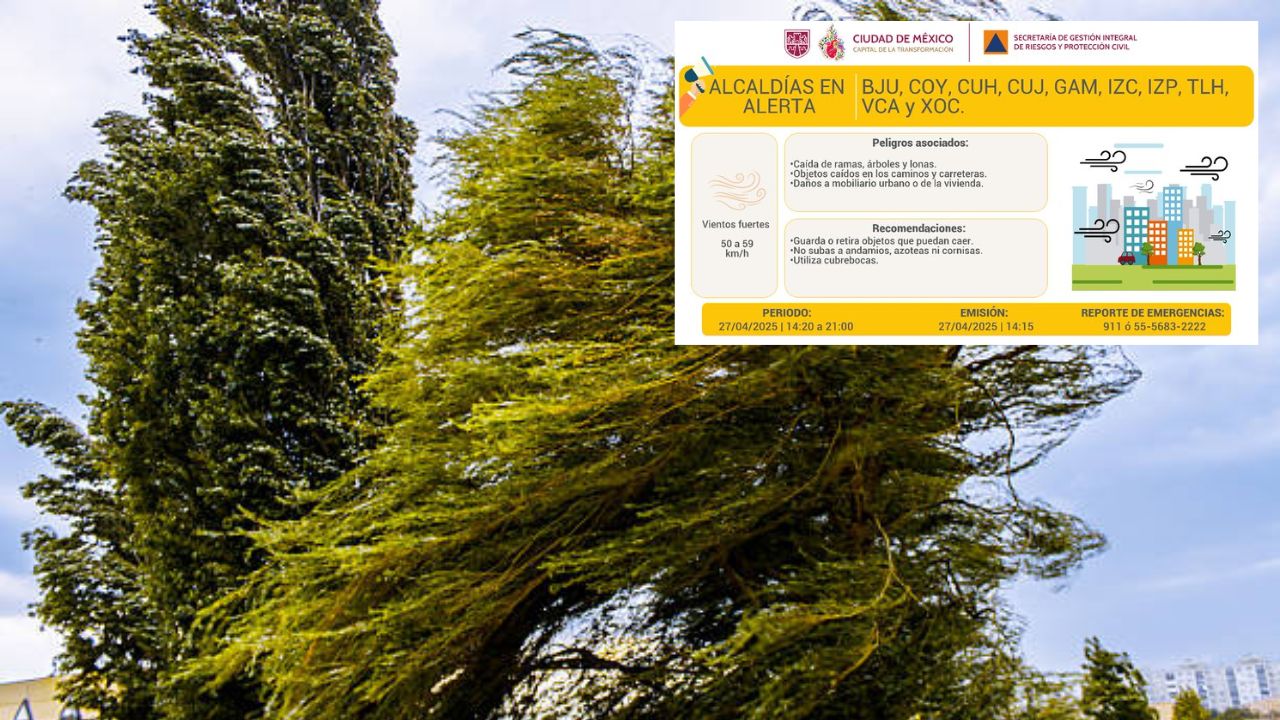 ¡Toma precauciones! Se esperan vientos muy fuertes