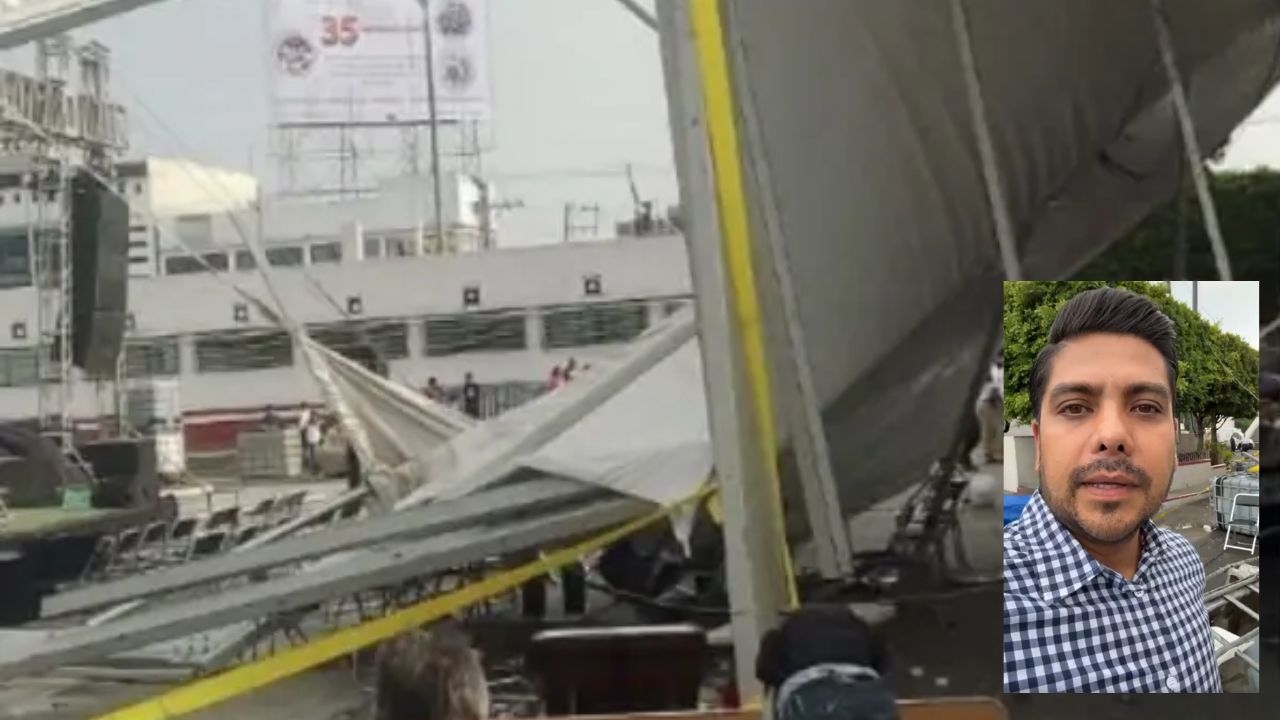 Colapsa estructura de la Feria del Libro de Nezahualcóyotl