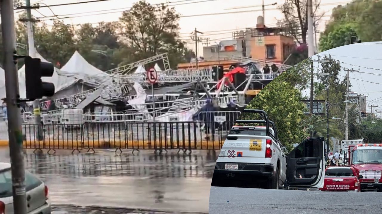 Colapsa estructura en la GAM por fuertes vientos