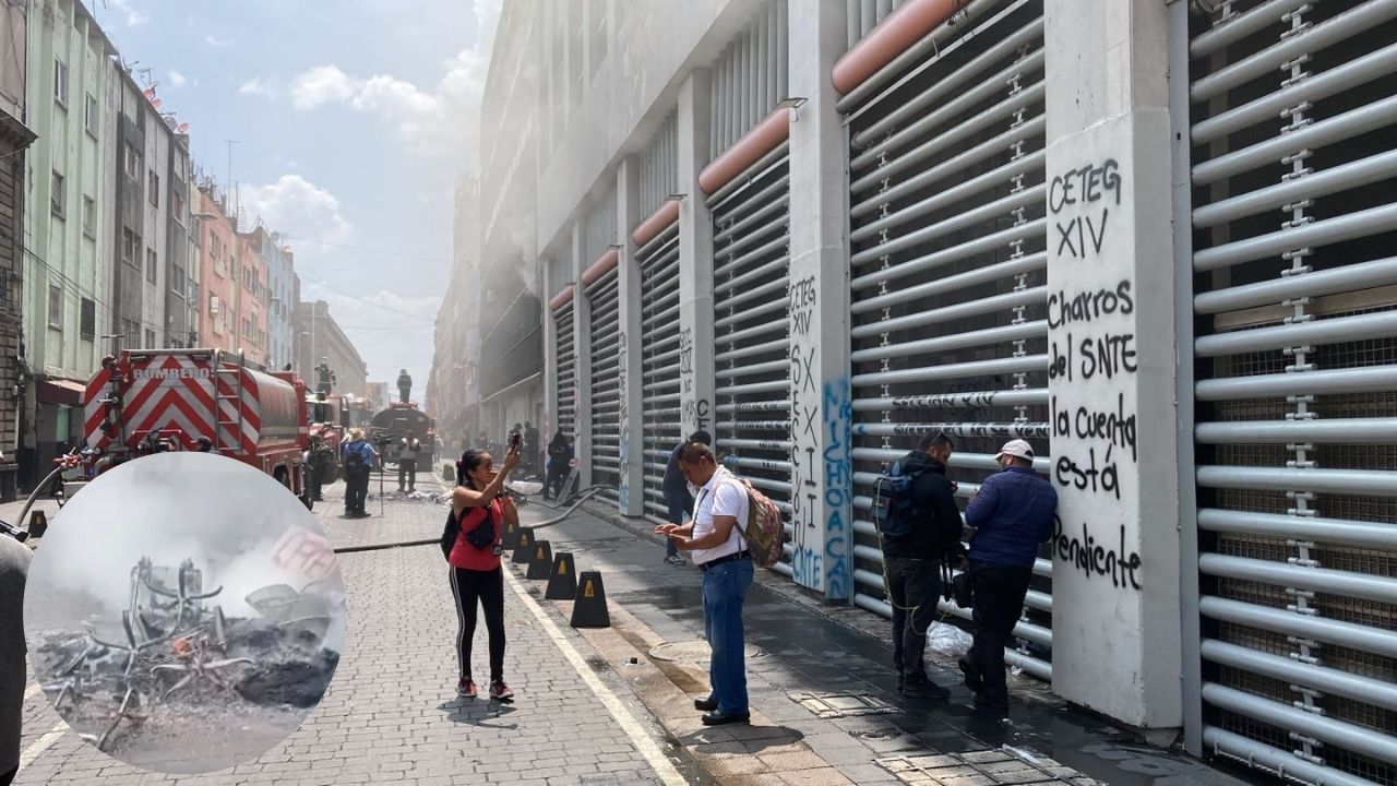 CETEG quema mobiliario en sede nacional del SNTE