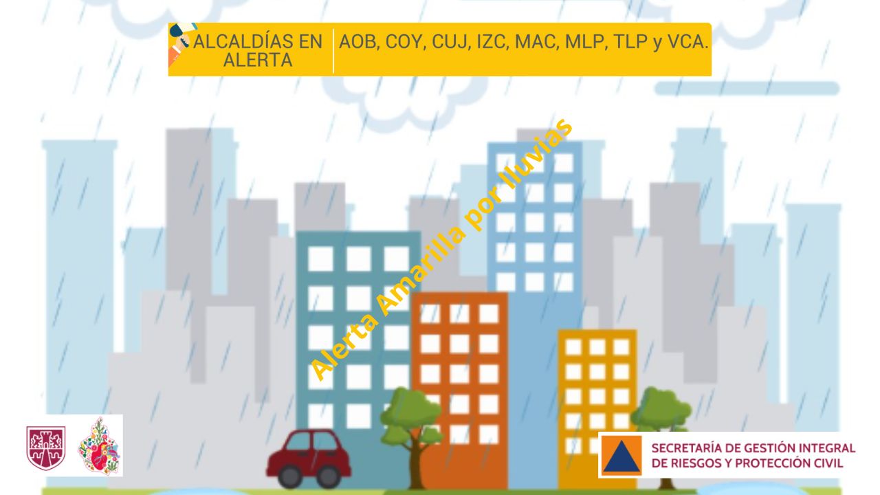 No olvide el paraguas, hay Alerta Amarilla por lluvias en CDMX