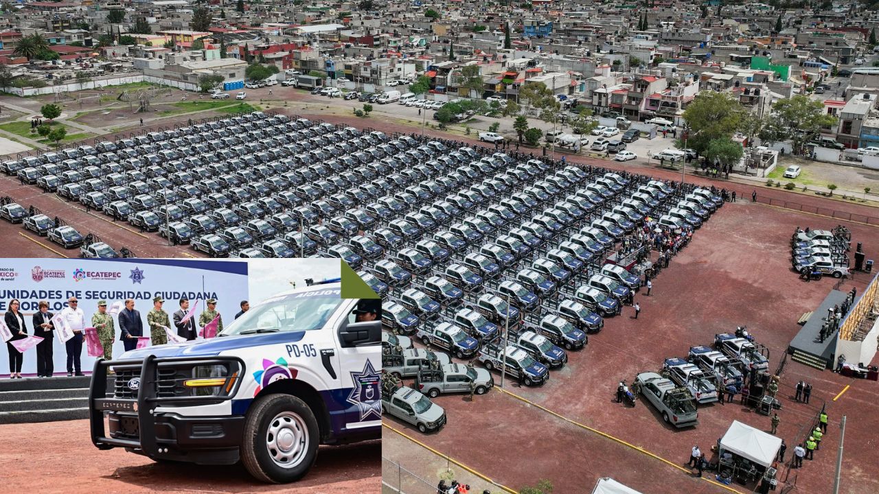 Delfina Gómez entrega patrullas en Ecatepec