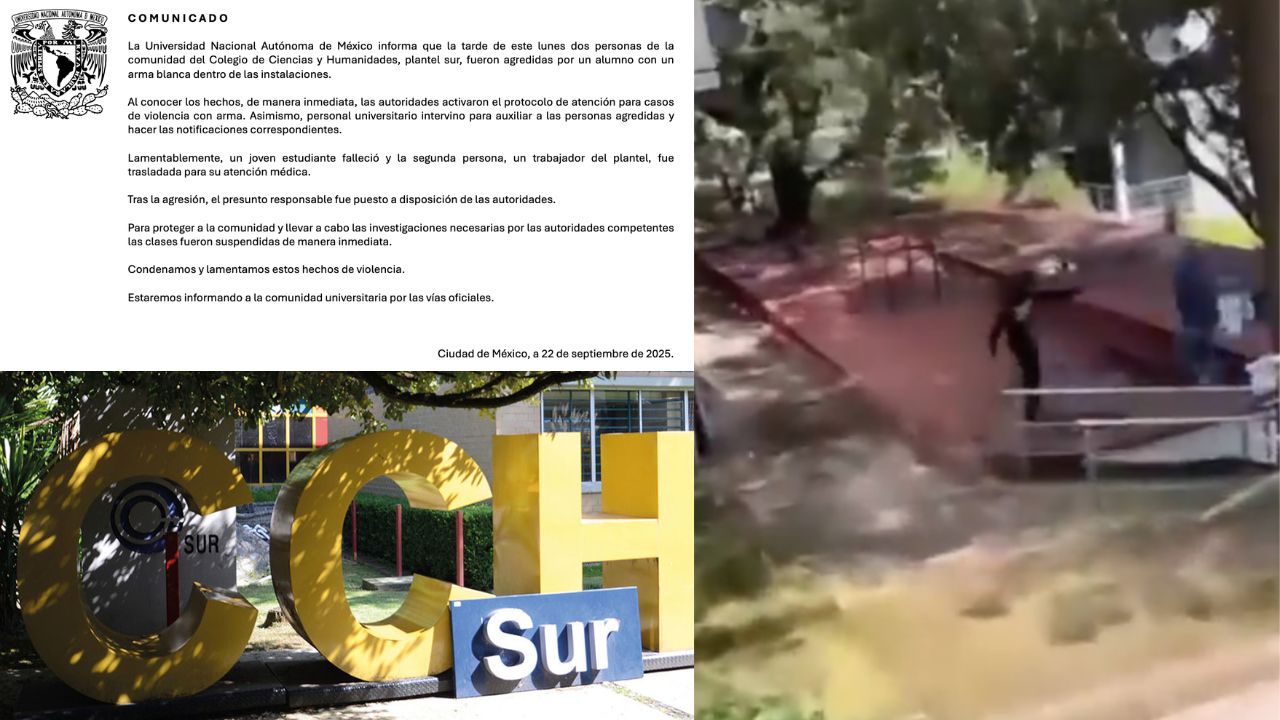 UNAM confirma agresión en CCH Sur