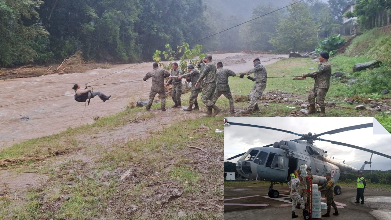 Ejército despliega helicóptero y lanchas en Hidalgo 