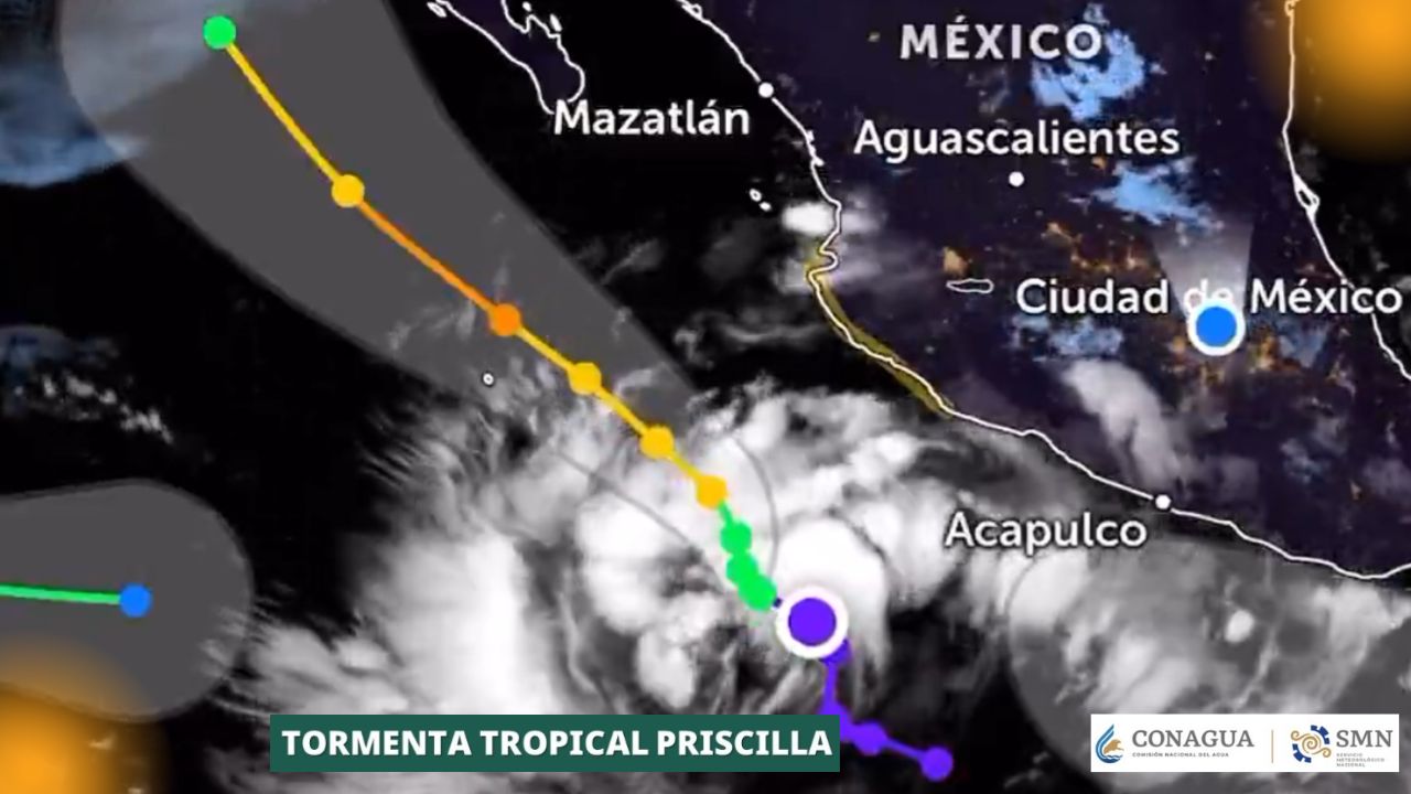 Tormenta Priscilla se intensifica y genera lluvias torrenciales