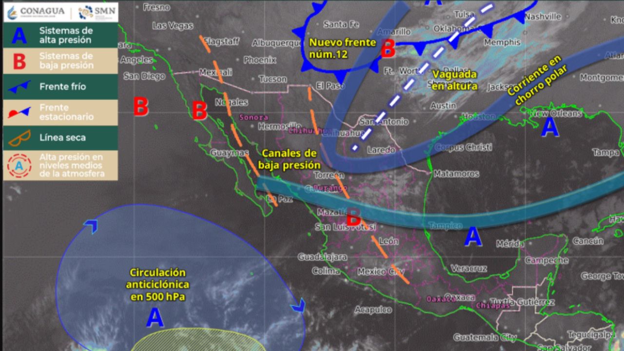 ¡Abríguese! Frente frío 12 provoca descenso de temperatura en México