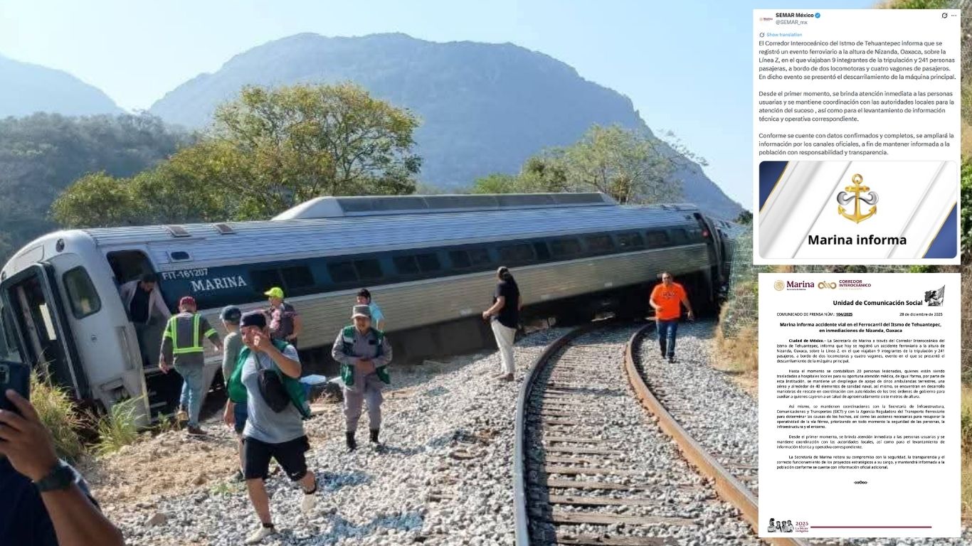 20 lesionados deja accidente de Tren Interoceánico