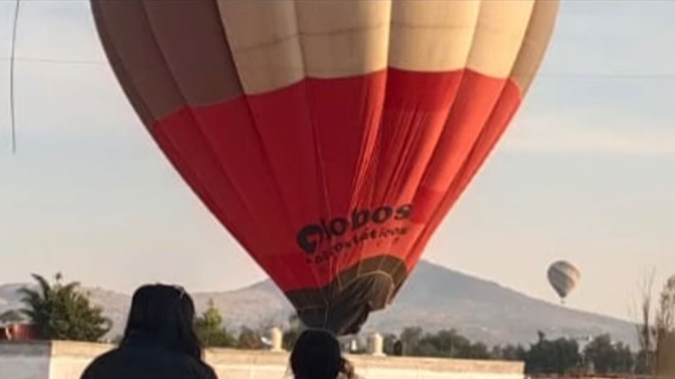 Cae globo aerostático en Teotihuacán