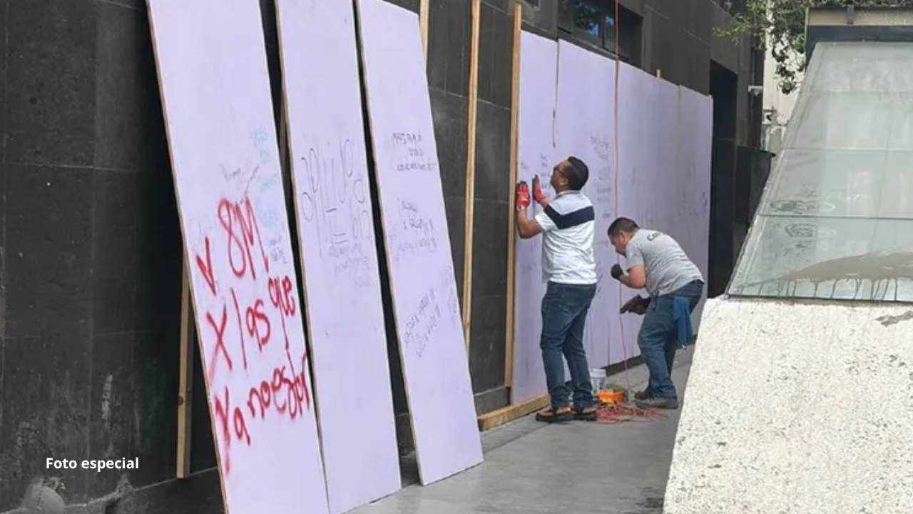 Inmuebles se protegen ante marchas del 8M