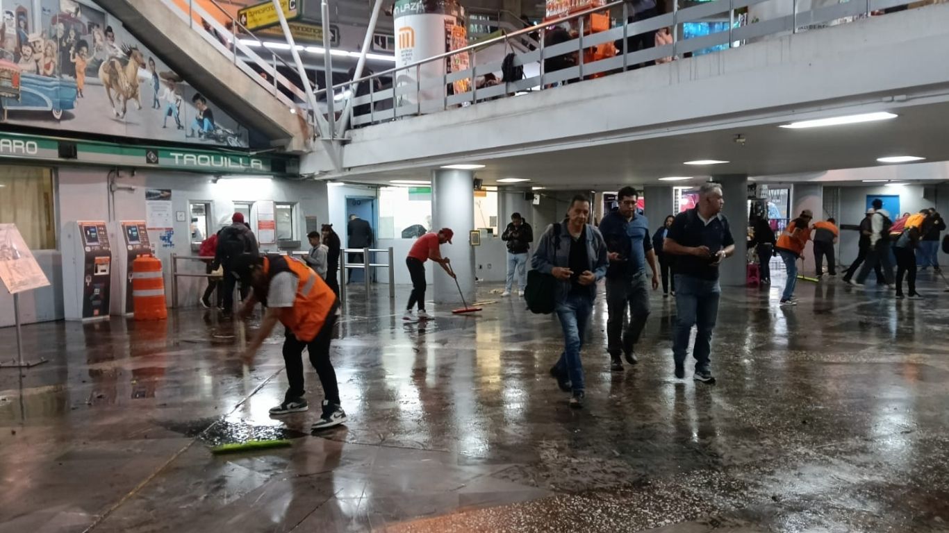 Se inunda estación San Lázaro de Línea B
